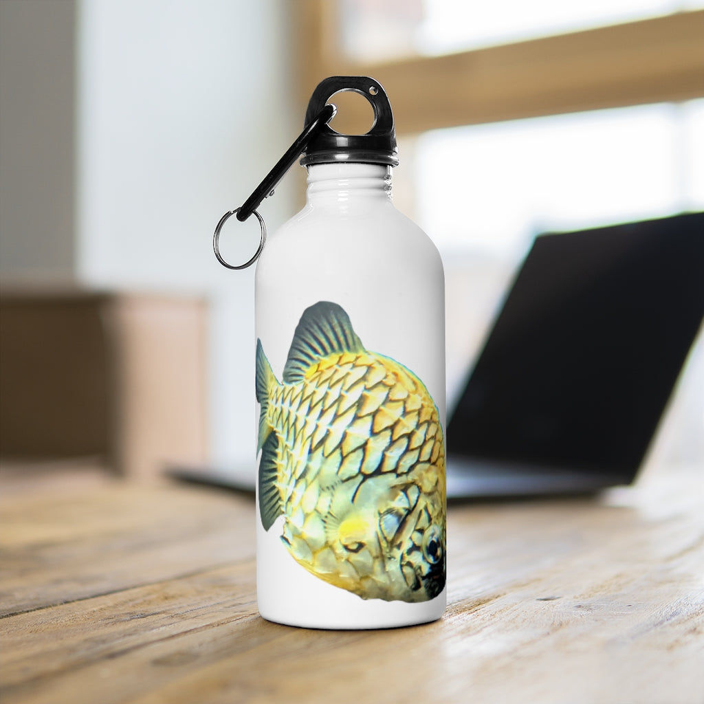 Pineapple Fish Stainless Steel Water Bottle with vibrant design and plastic screw top, ideal for hydration on the go.