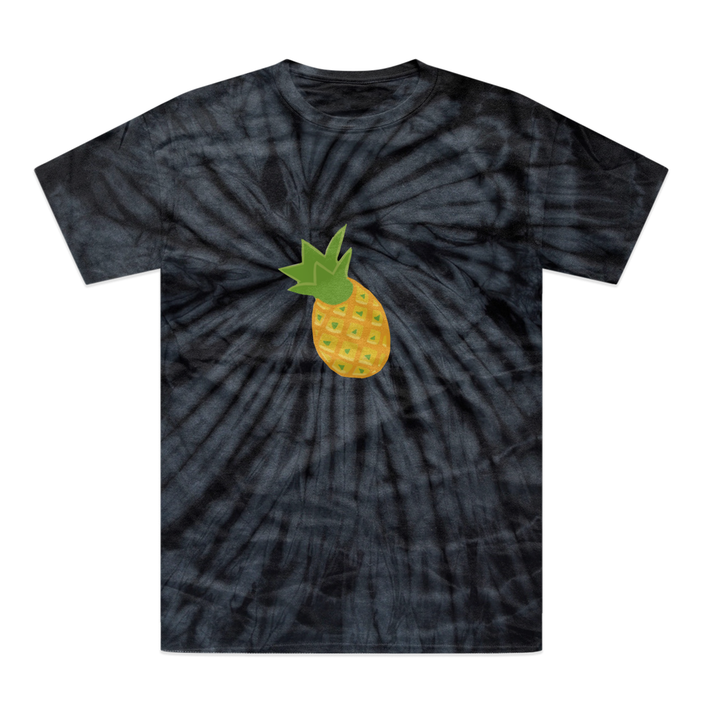 Pineapple Tonal Spider Tie-Dye T-Shirt showcasing vibrant colors and unique patterns, made from 100% heavyweight cotton.