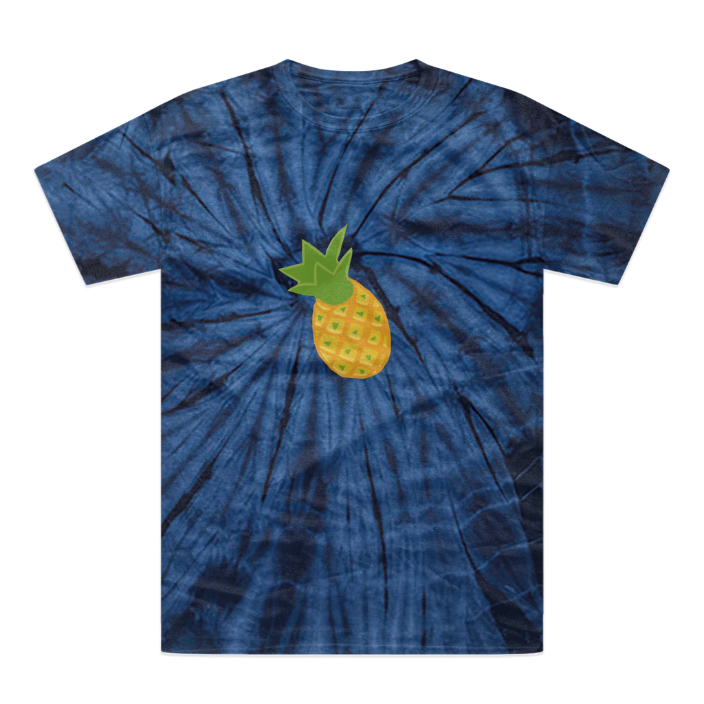 Pineapple Tonal Spider Tie-Dye T-Shirt showcasing vibrant colors and unique patterns, made from 100% heavyweight cotton.