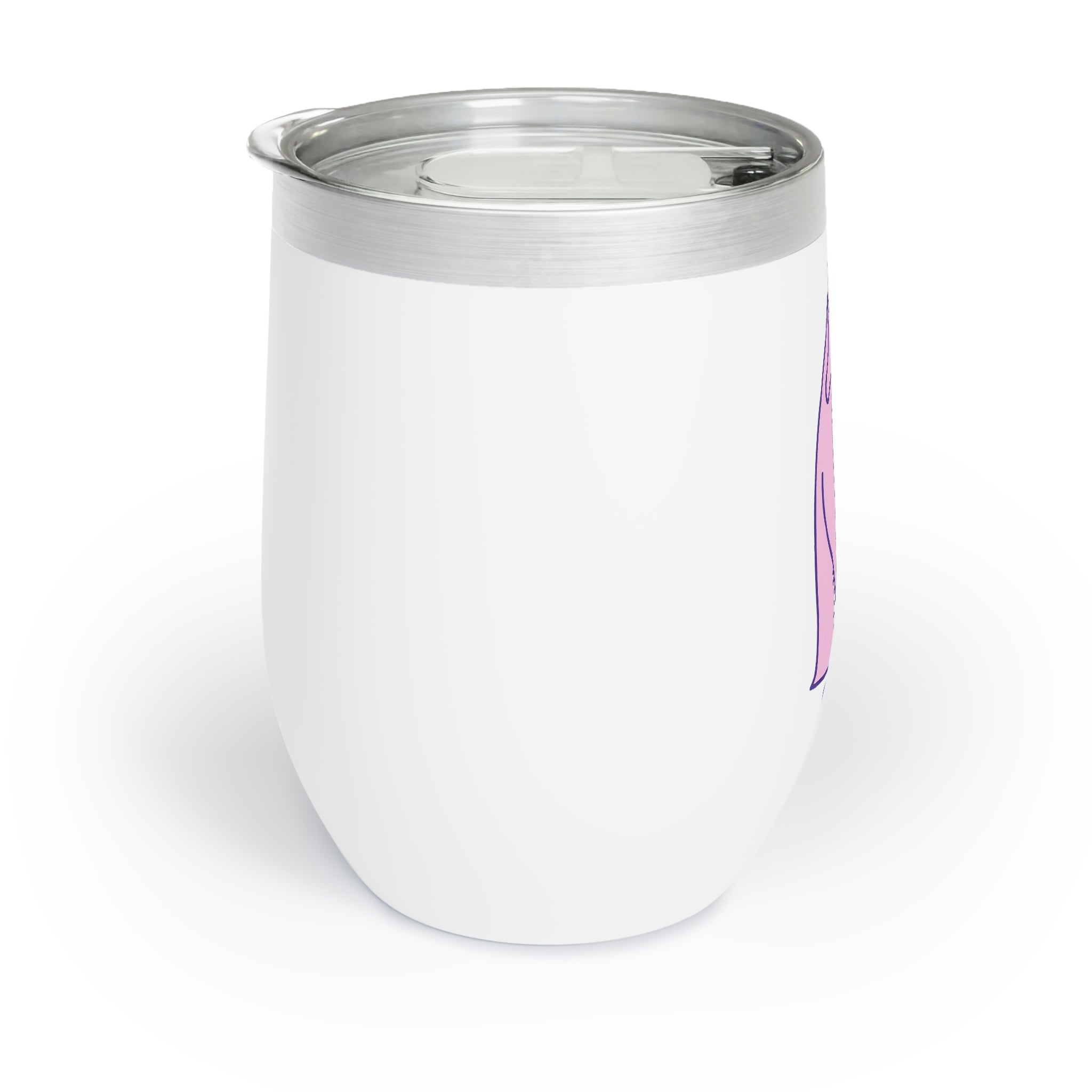 A stylish pink and purple bird wine tumbler with a double-insulated design, perfect for keeping drinks at the ideal temperature.