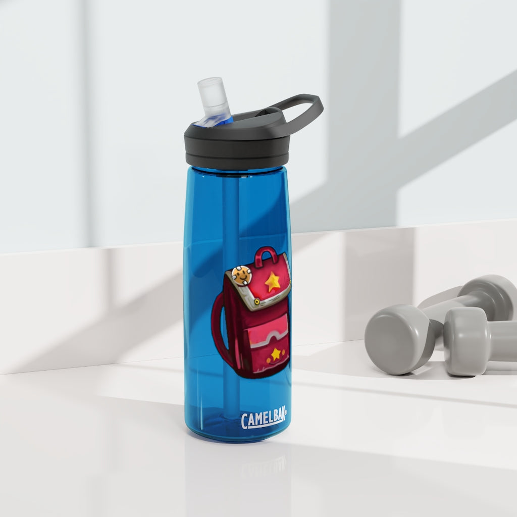 Pink CamelBak Eddy® Water Bottle in 20oz and 25oz sizes, showcasing its durable design and spill-proof biting valve.
