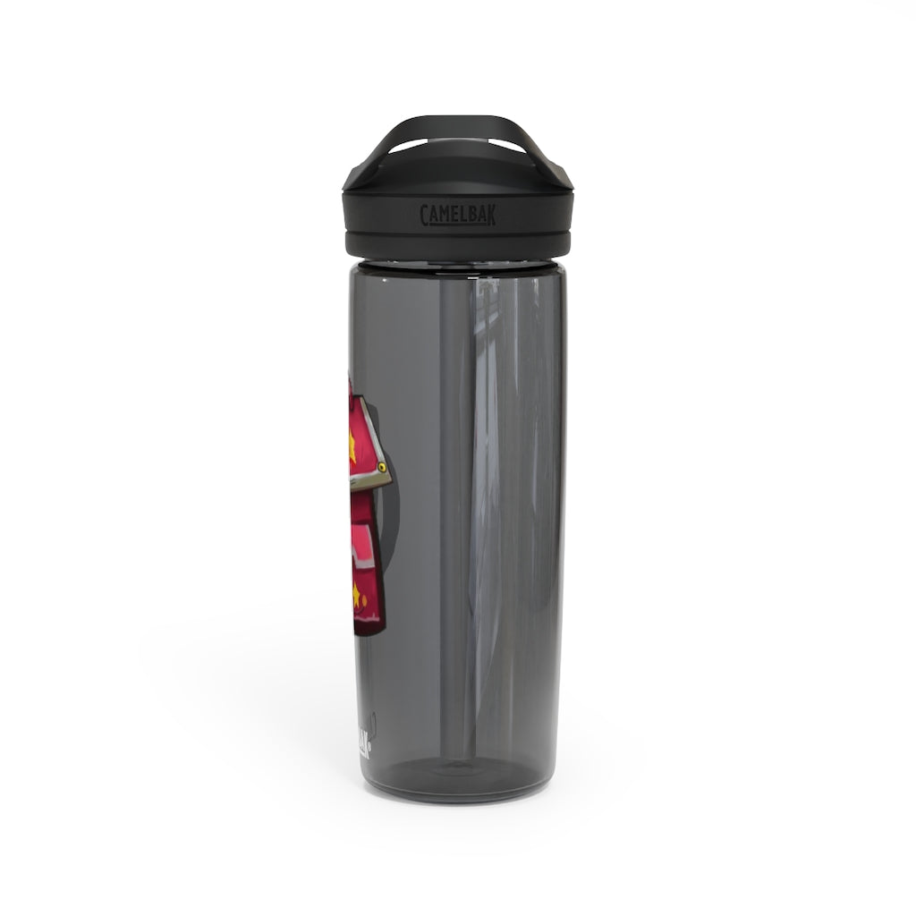 Pink CamelBak Eddy® Water Bottle in 20oz and 25oz sizes, showcasing its durable design and spill-proof biting valve.