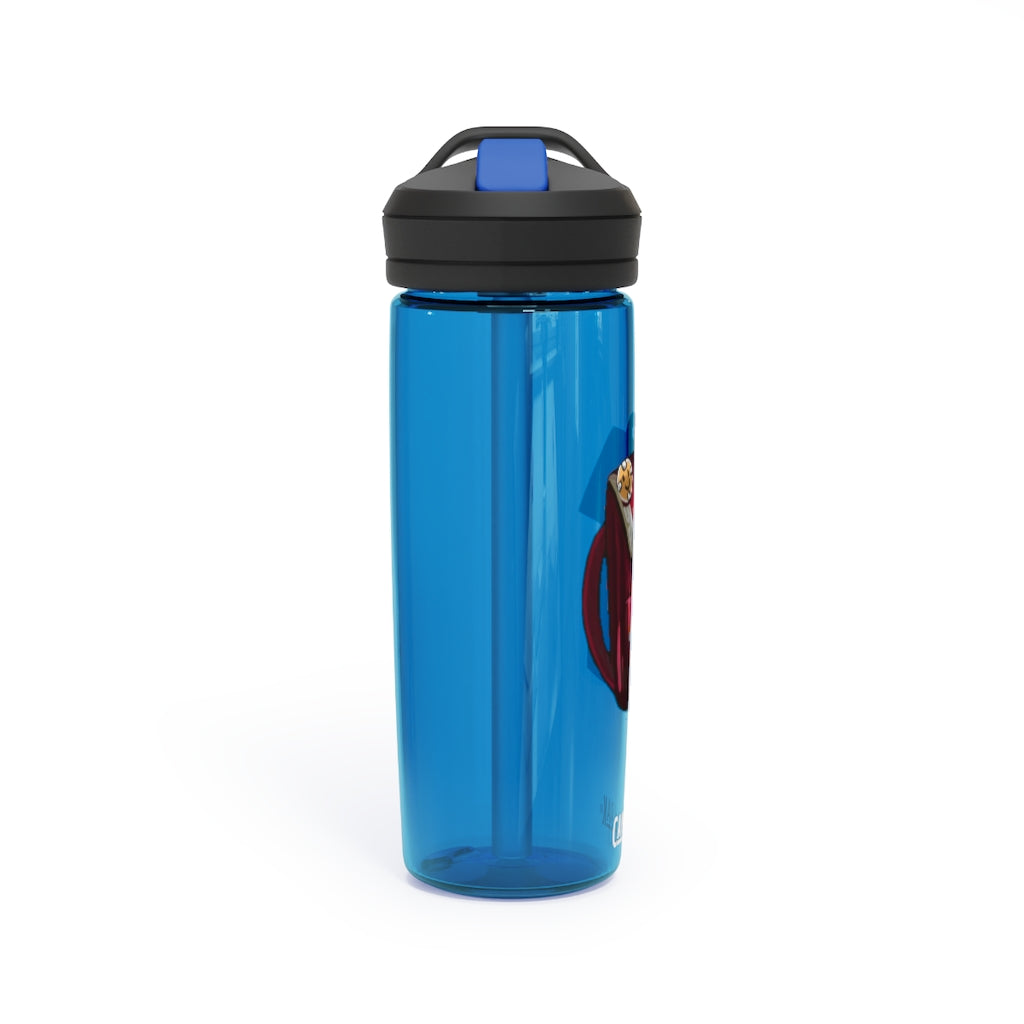 Pink CamelBak Eddy® Water Bottle in 20oz and 25oz sizes, showcasing its durable design and spill-proof biting valve.