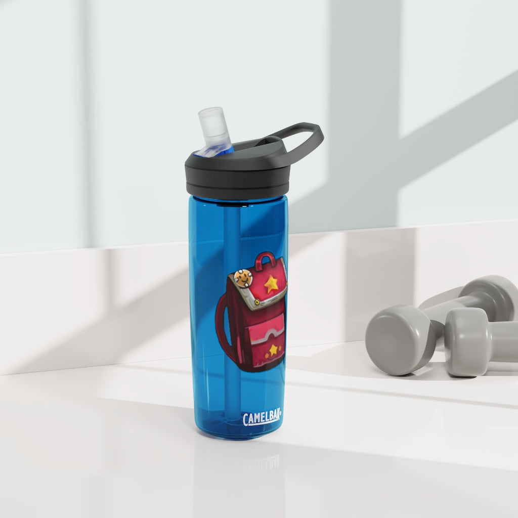 Pink CamelBak Eddy® Water Bottle in 20oz and 25oz sizes, showcasing its durable design and spill-proof biting valve.