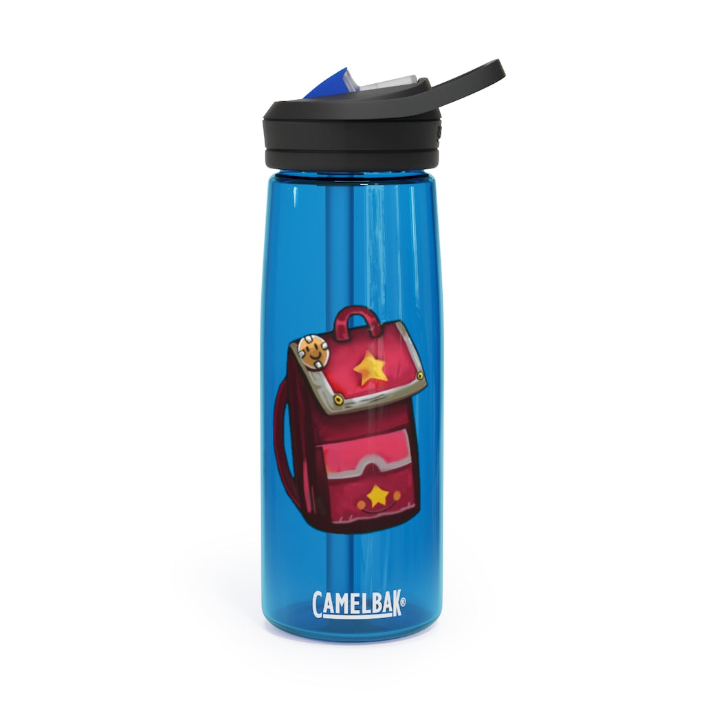 Pink CamelBak Eddy® Water Bottle in 20oz and 25oz sizes, showcasing its durable design and spill-proof biting valve.