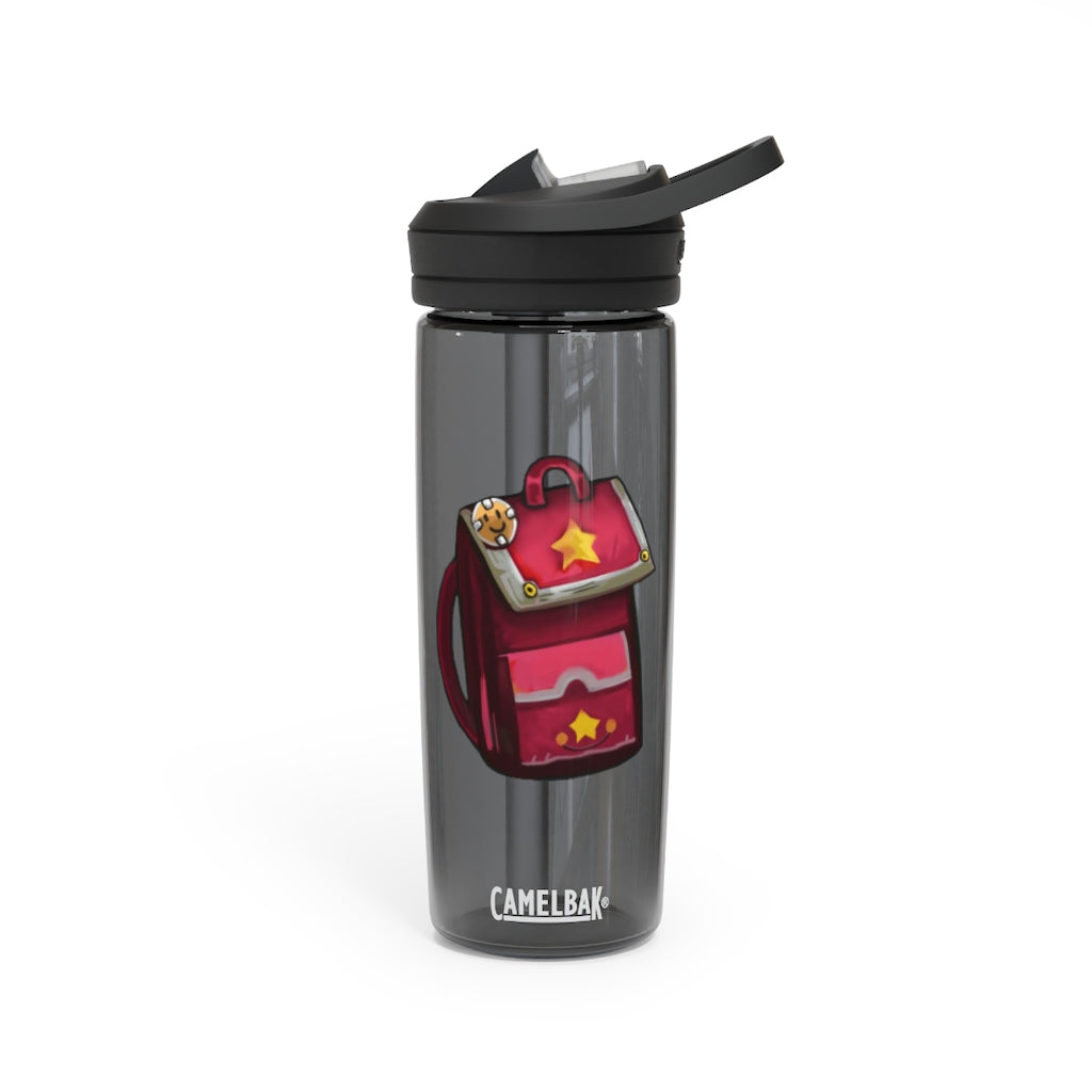 Pink CamelBak Eddy® Water Bottle in 20oz and 25oz sizes, showcasing its durable design and spill-proof biting valve.