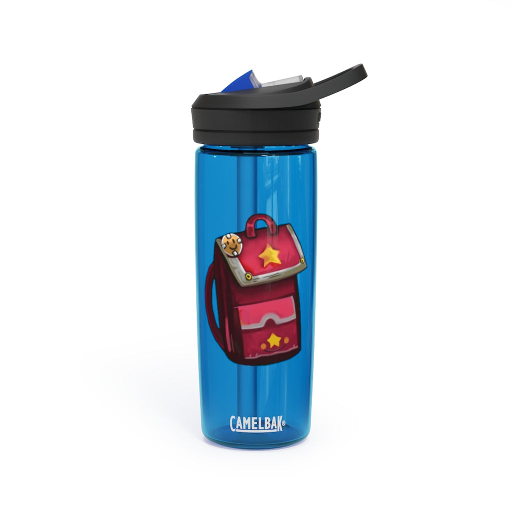 Pink CamelBak Eddy® Water Bottle in 20oz and 25oz sizes, showcasing its durable design and spill-proof biting valve.