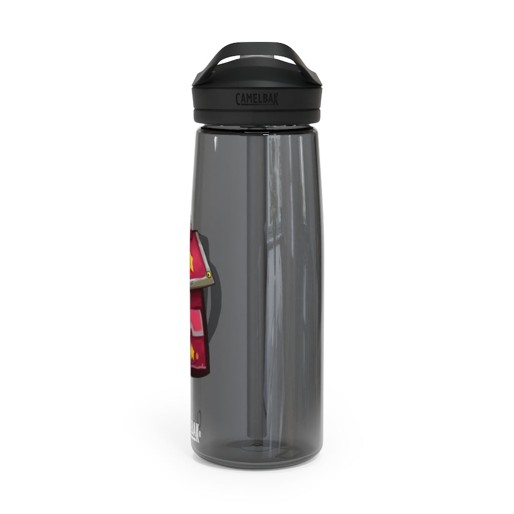 Pink CamelBak Eddy® Water Bottle in 20oz and 25oz sizes, showcasing its durable design and spill-proof biting valve.