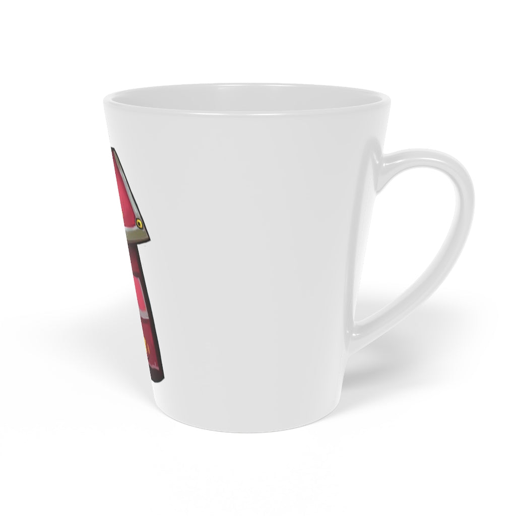 A stylish Pink Bag Latte Mug, 12oz, made of durable white ceramic with a scratch-resistant finish and an easy-grip handle.