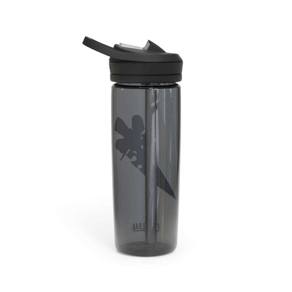 Pink Bow Sword CamelBak Eddy® Water Bottle in 20oz and 25oz sizes, showcasing its stylish design and durable construction.