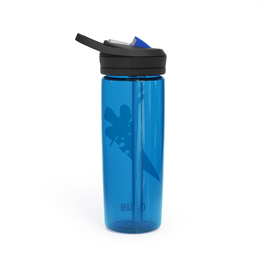 Pink Bow Sword CamelBak Eddy® Water Bottle in 20oz and 25oz sizes, showcasing its stylish design and durable construction.