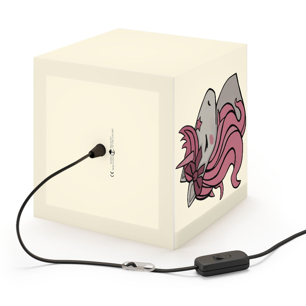 A whimsical Pink Hair Unicorn Head Light Cube Lamp, showcasing a playful unicorn design with soft glowing light, perfect for home decor.