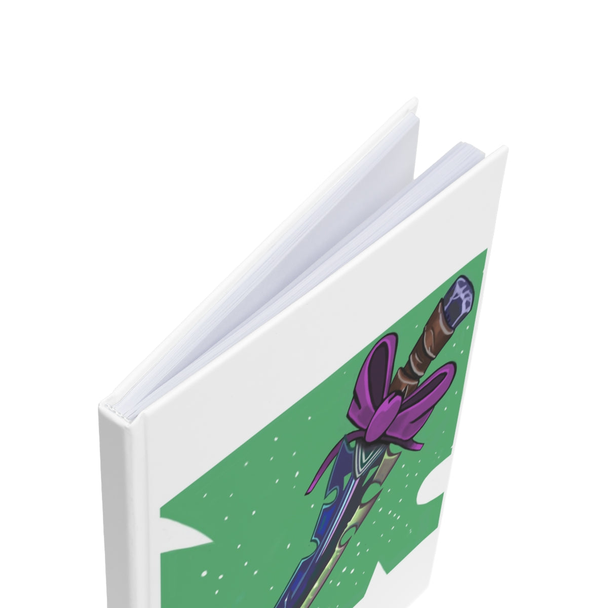 A5 hardcover journal featuring a pink ribbon and sword design with a durable case-wrap binding.