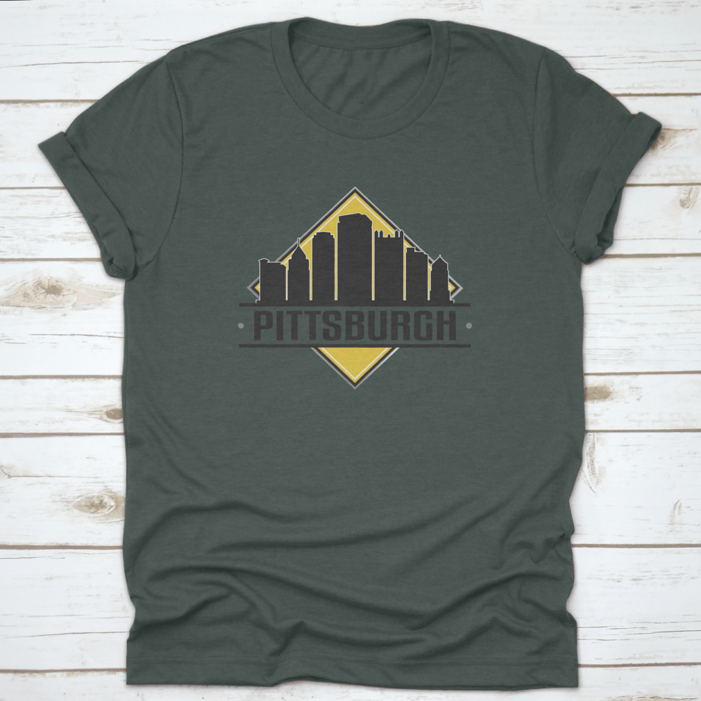 Pittsburgh Pennsylvania Skyline Logo featuring iconic buildings and landscape design.