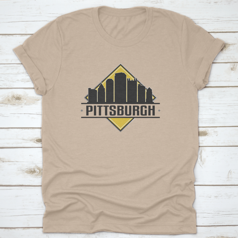 Pittsburgh Pennsylvania Skyline Logo featuring iconic buildings and landscape design.