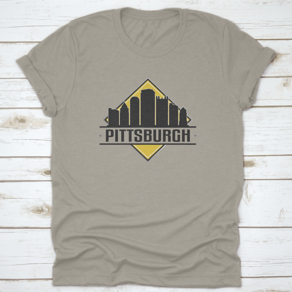 Pittsburgh Pennsylvania Skyline Logo featuring iconic buildings and landscape design.