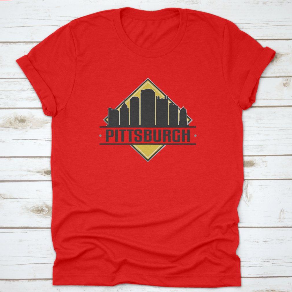 Pittsburgh Pennsylvania Skyline Logo featuring iconic buildings and landscape design.