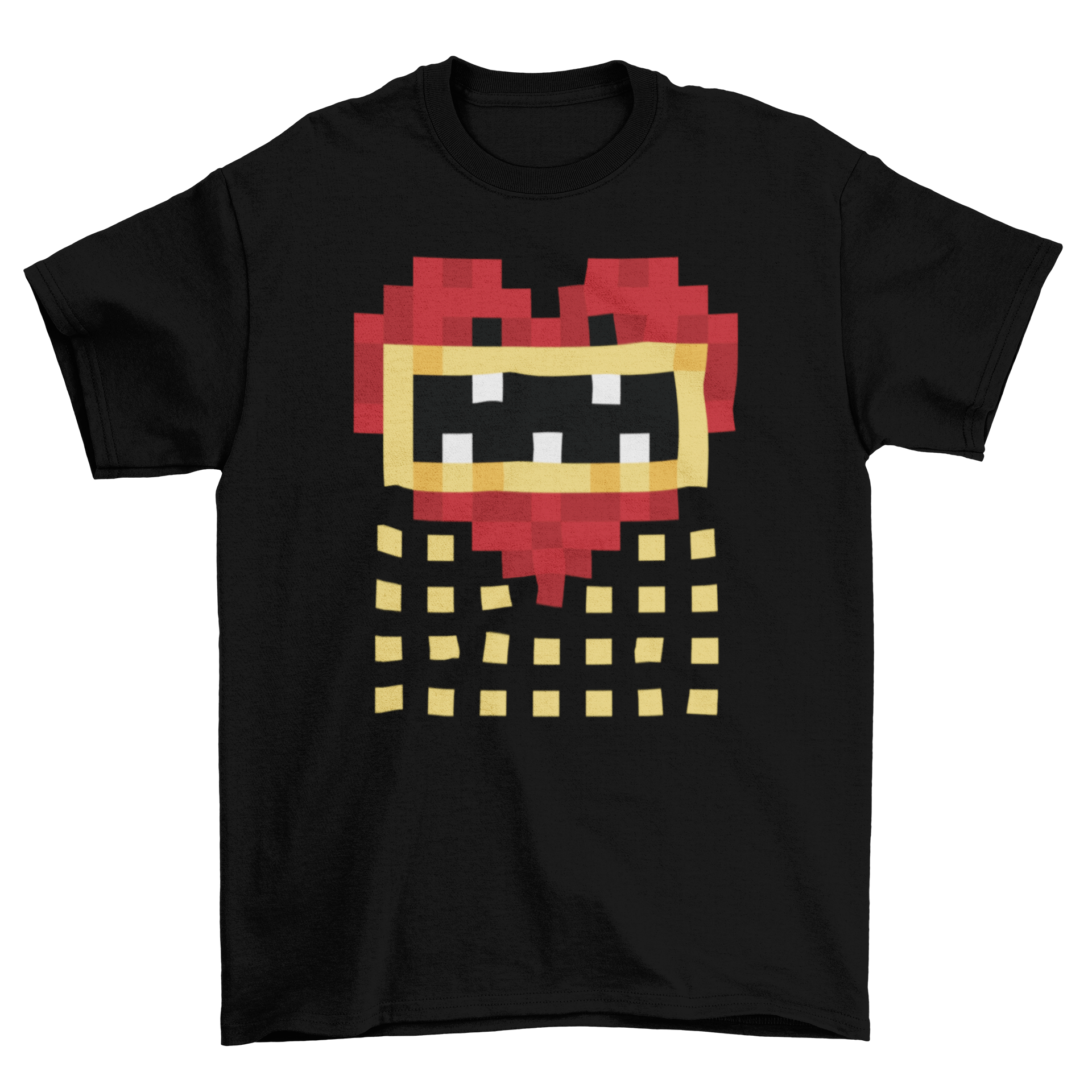 A stylish pixel art t-shirt featuring a retro pixelated box design, perfect for gamers.