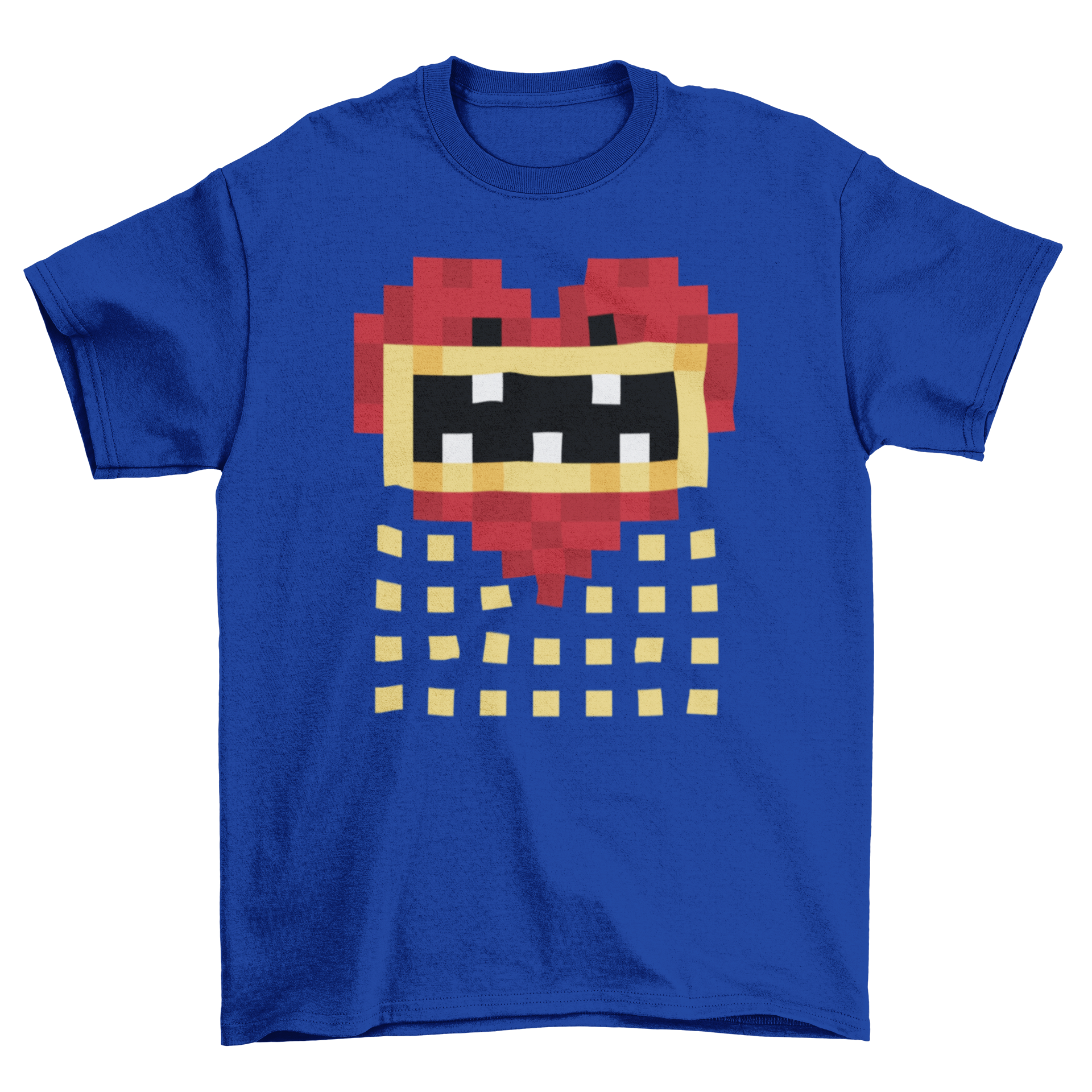 A stylish pixel art t-shirt featuring a retro pixelated box design, perfect for gamers.