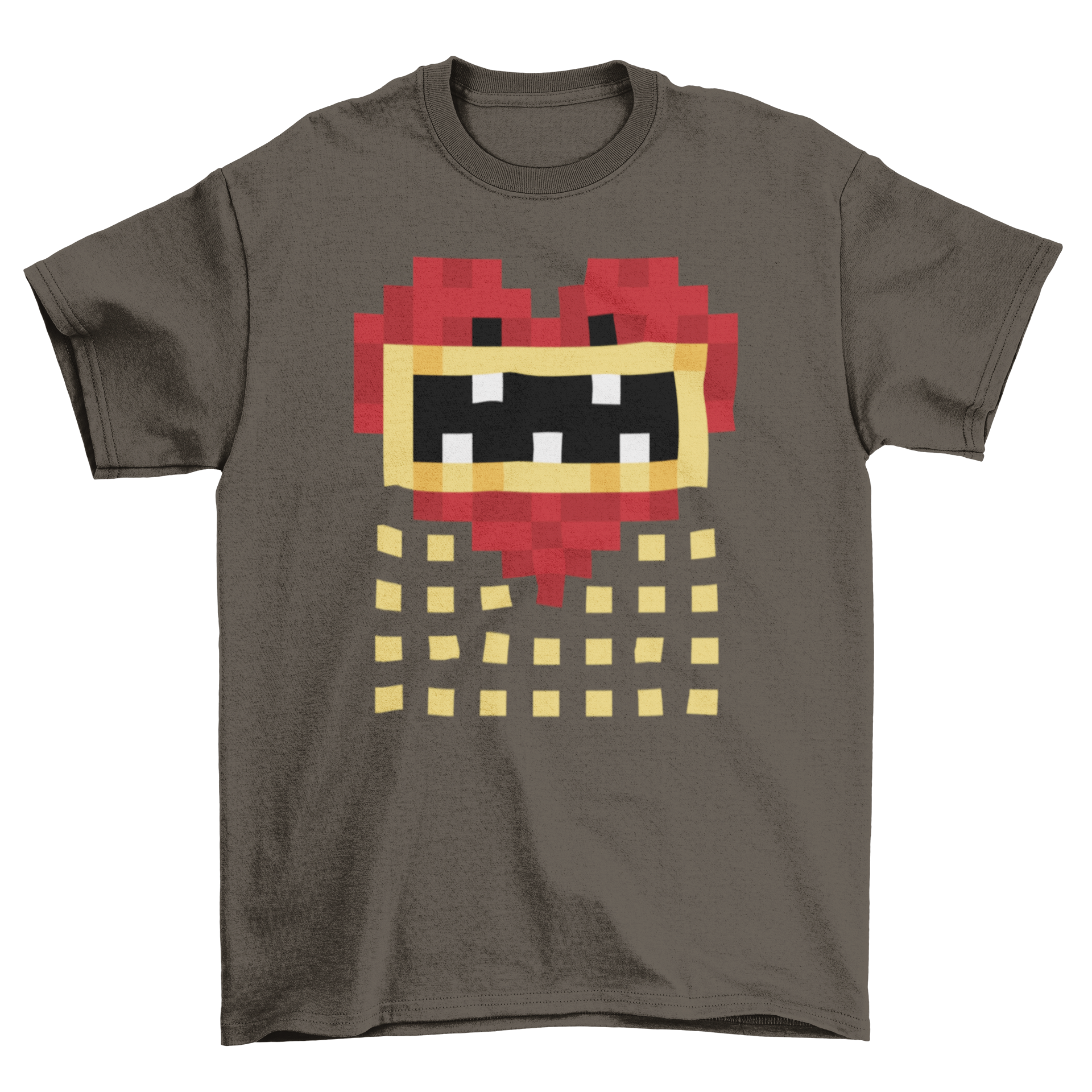 A stylish pixel art t-shirt featuring a retro pixelated box design, perfect for gamers.