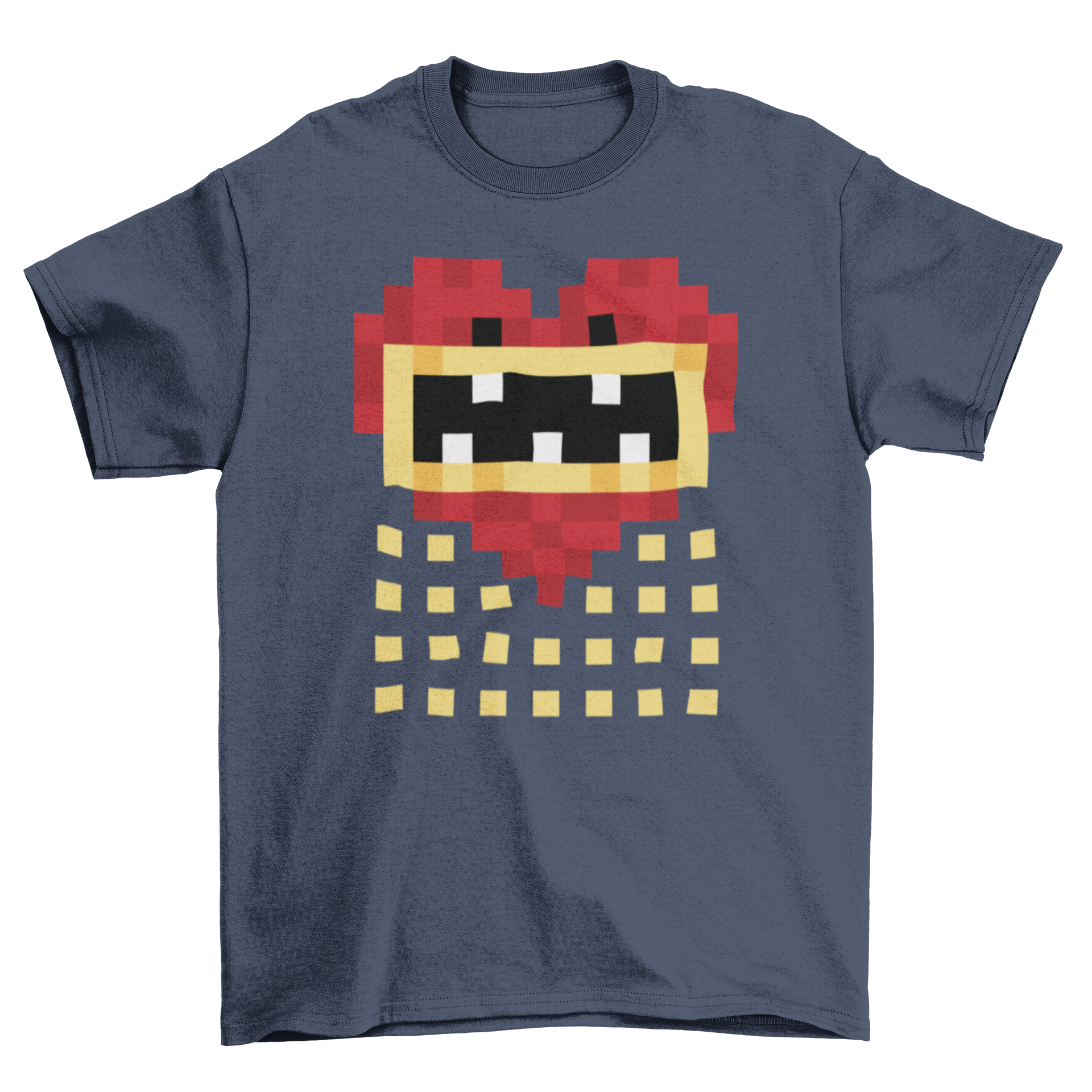 A stylish pixel art t-shirt featuring a retro pixelated box design, perfect for gamers.