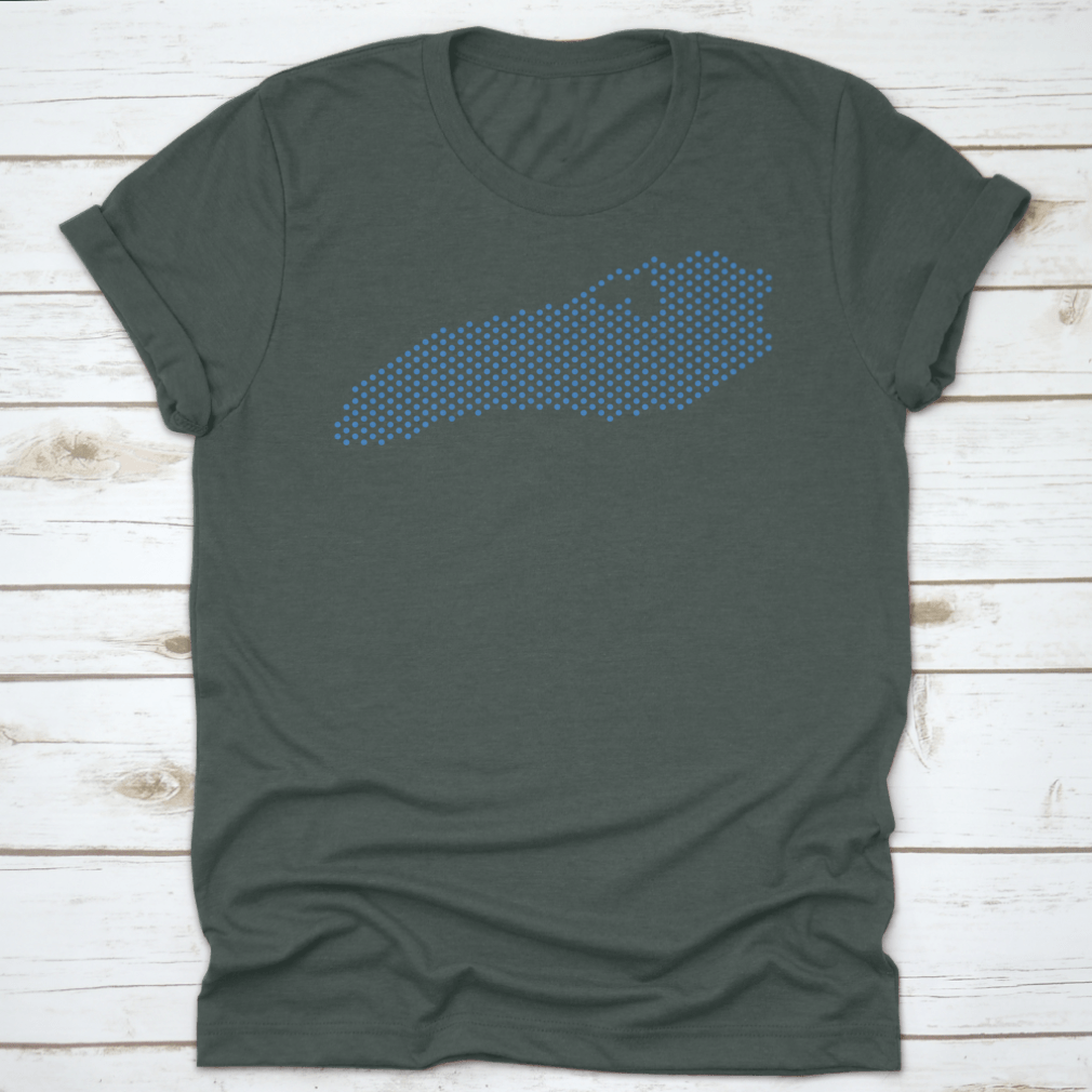 Pixel Ontario Lake Map showcasing geographical details in vibrant colors on a cotton fabric.
