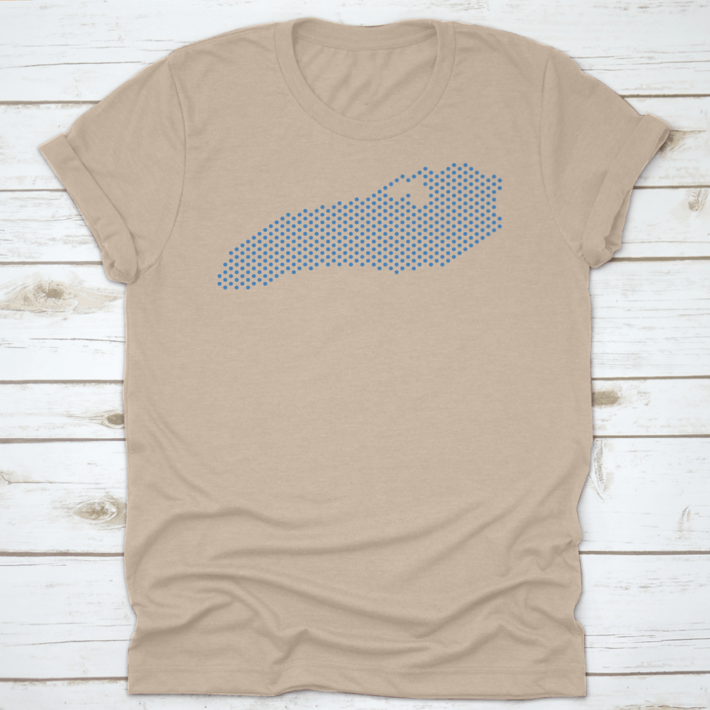 Pixel Ontario Lake Map showcasing geographical details in vibrant colors on a cotton fabric.