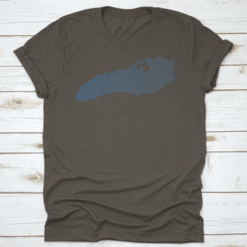 Pixel Ontario Lake Map showcasing geographical details in vibrant colors on a cotton fabric.
