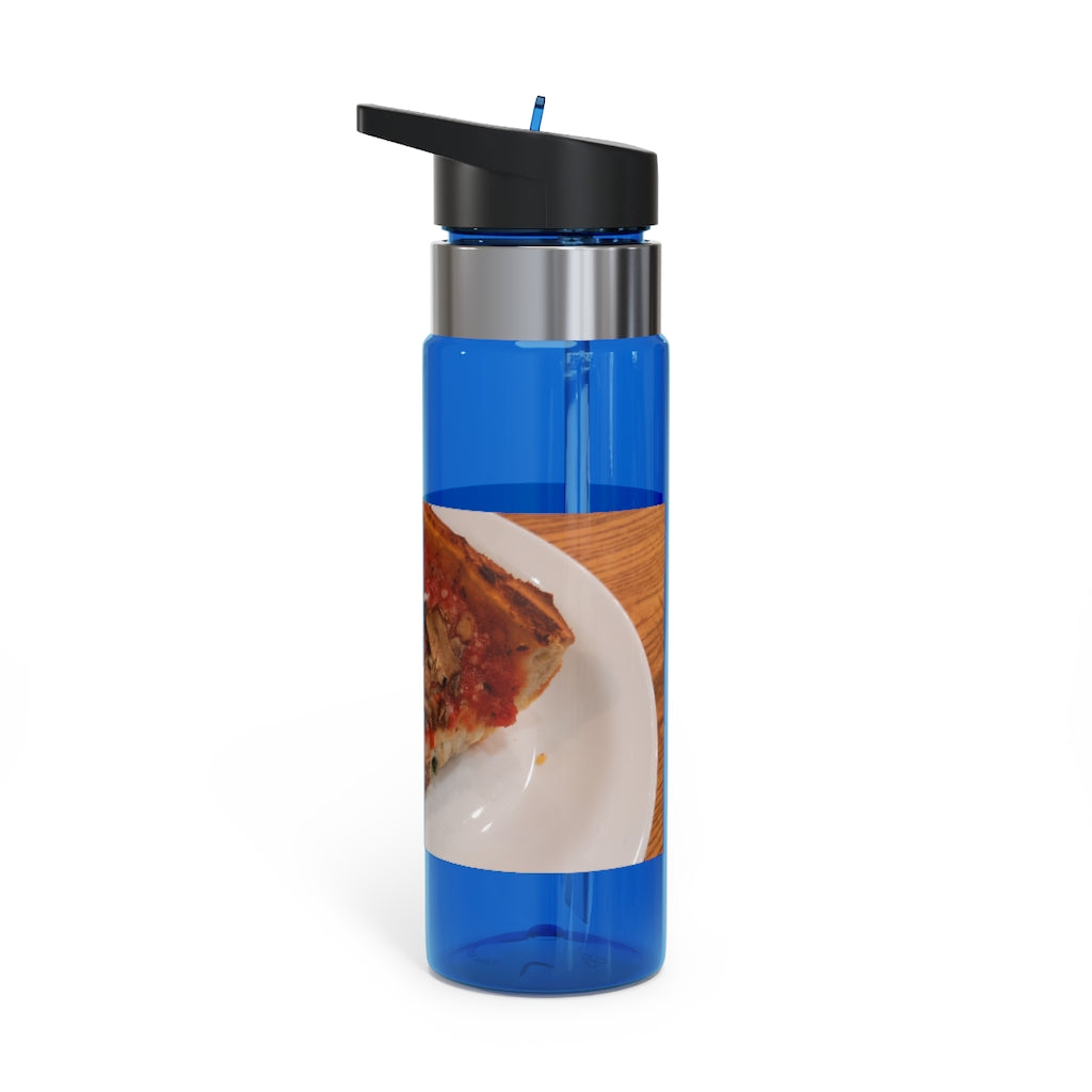 Pizza on Plate Kensington Tritan™ Sport Bottle, 20oz, featuring a customizable design, carabiner hook, and spill-resistant lid.