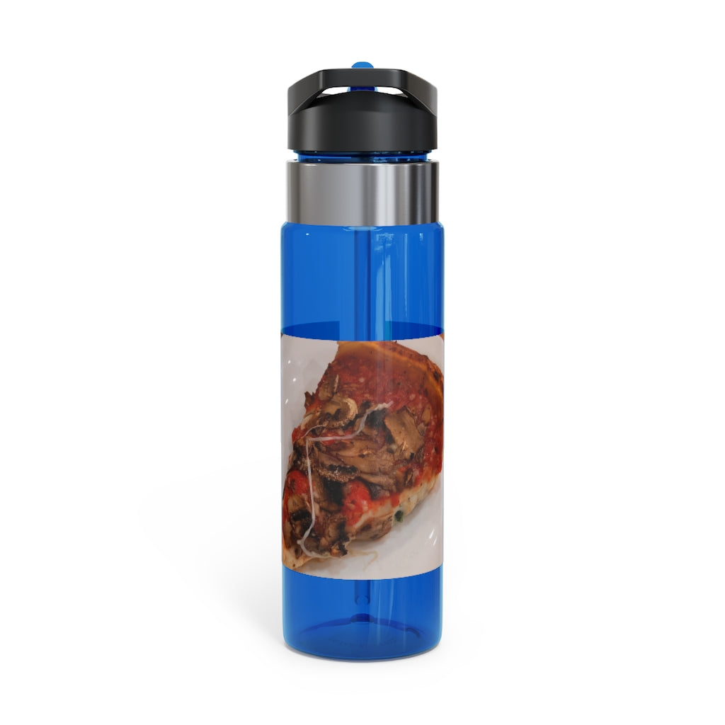 Pizza on Plate Kensington Tritan™ Sport Bottle, 20oz, featuring a customizable design, carabiner hook, and spill-resistant lid.
