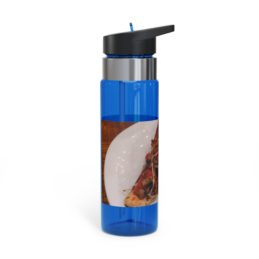 Pizza on Plate Kensington Tritan™ Sport Bottle, 20oz, featuring a customizable design, carabiner hook, and spill-resistant lid.