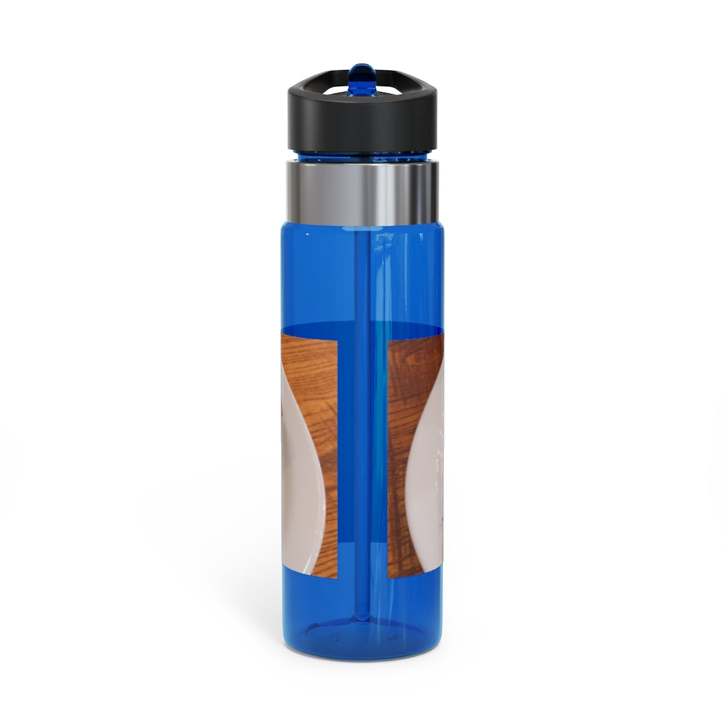 Pizza on Plate Kensington Tritan™ Sport Bottle, 20oz, featuring a customizable design, carabiner hook, and spill-resistant lid.