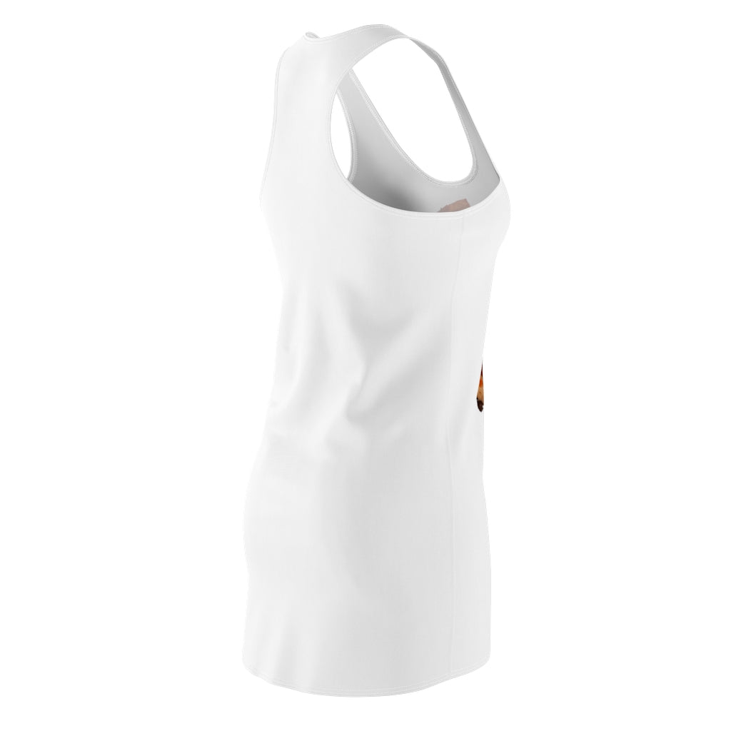 A stylish Pizza Women's Cut & Sew Racerback Dress showcasing a sporty fit and feminine design, perfect for casual outings.