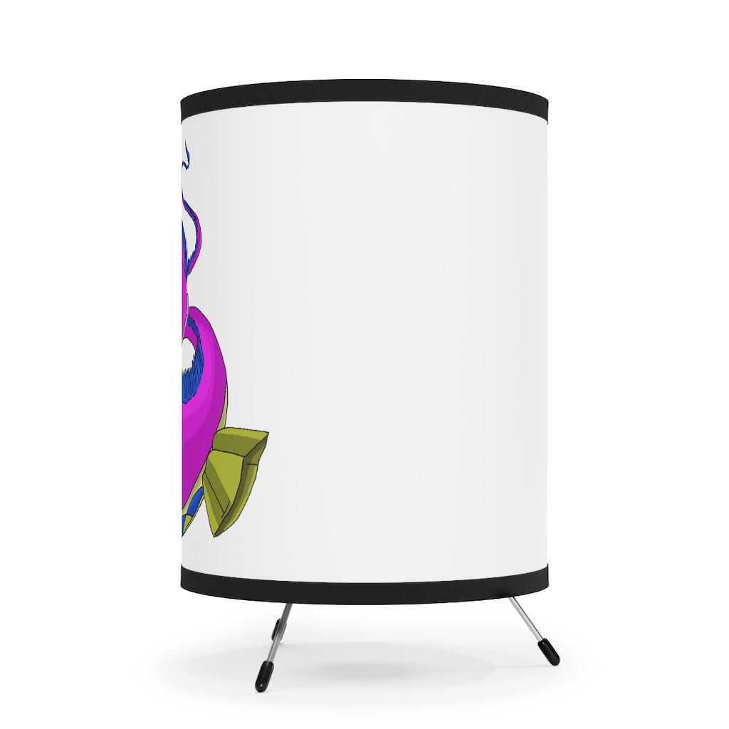 Platipus Tripod Lamp featuring a galvanized steel base and custom high-resolution printed shade, ideal for US and CA sockets.