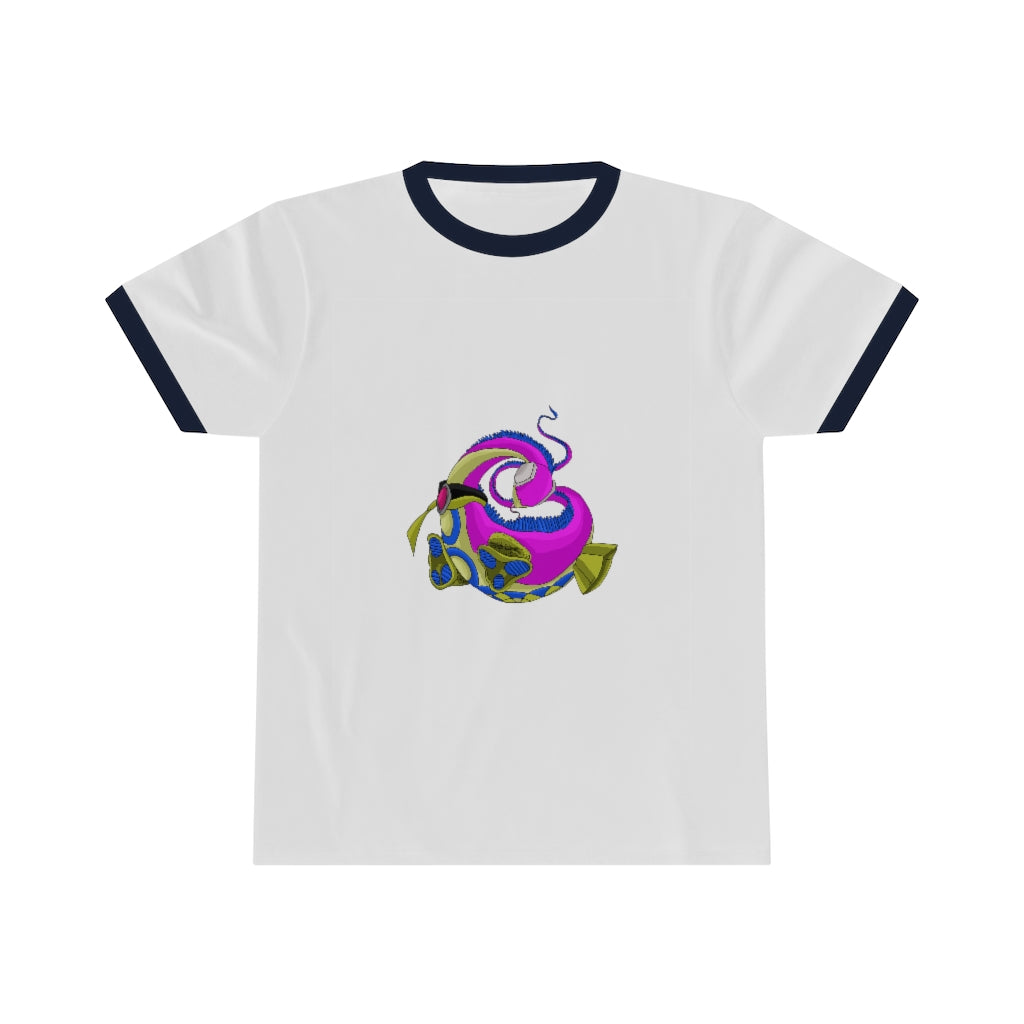 Platipus Unisex Ringer Tee in various colors, showcasing its lightweight fabric and classic ringer design.