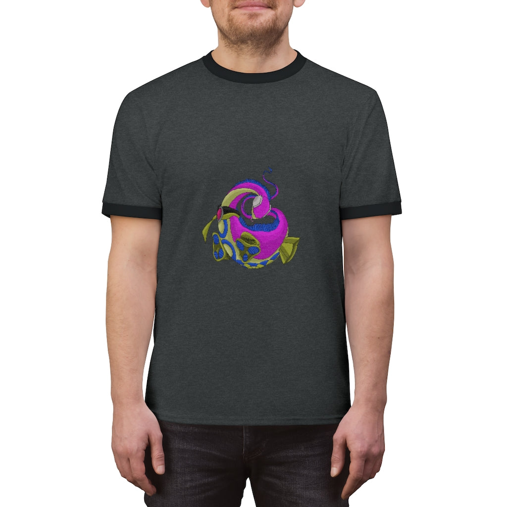 Platipus Unisex Ringer Tee in various colors, showcasing its lightweight fabric and classic ringer design.