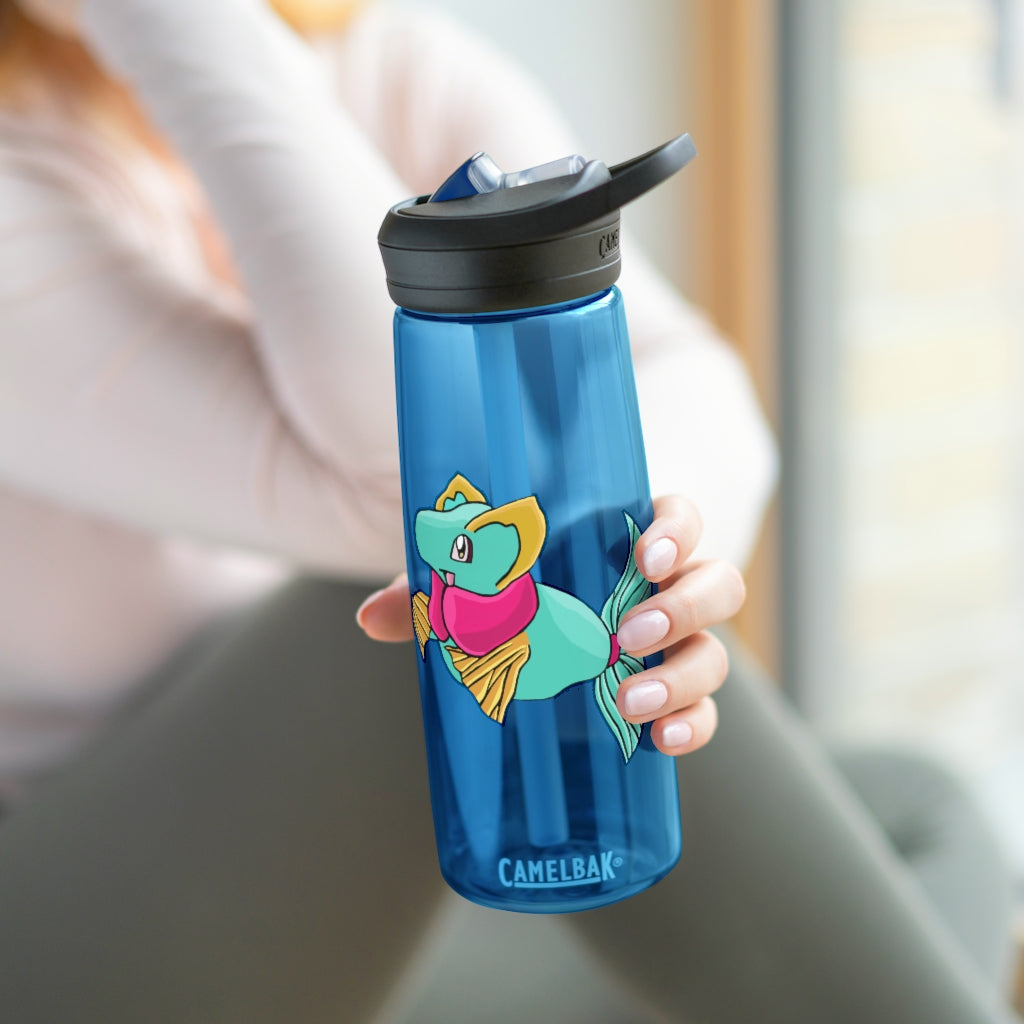 Plumo CamelBak Eddy® Water Bottle in vibrant colors, showcasing its ergonomic design and spill-proof biting valve.