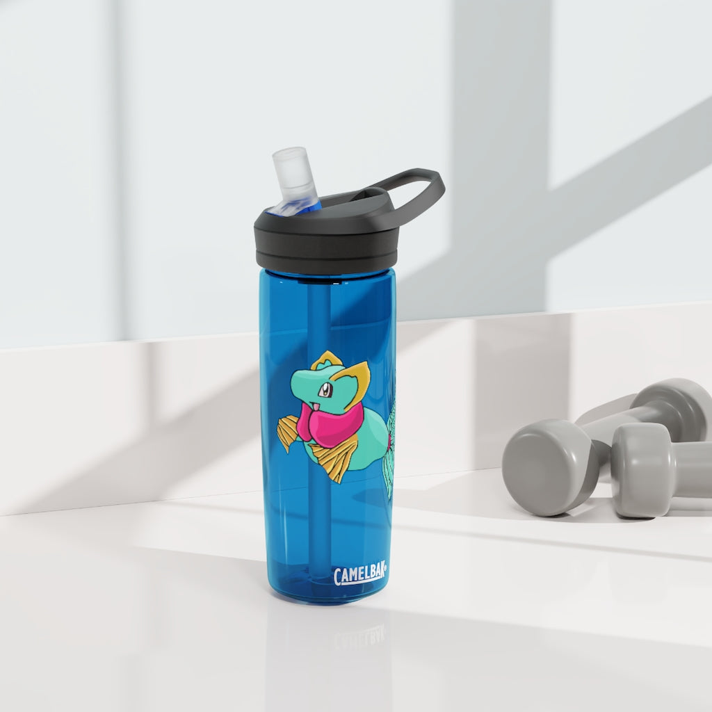 Plumo CamelBak Eddy® Water Bottle in vibrant colors, showcasing its ergonomic design and spill-proof biting valve.