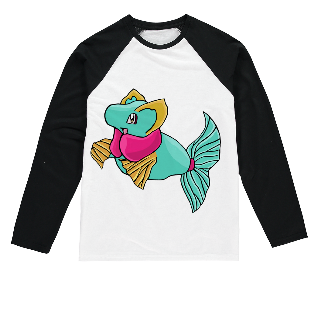 Plumo Sublimation Baseball Long Sleeve T-Shirt featuring a crew neck and long sleeves, designed for sublimation printing with a stylish fit.