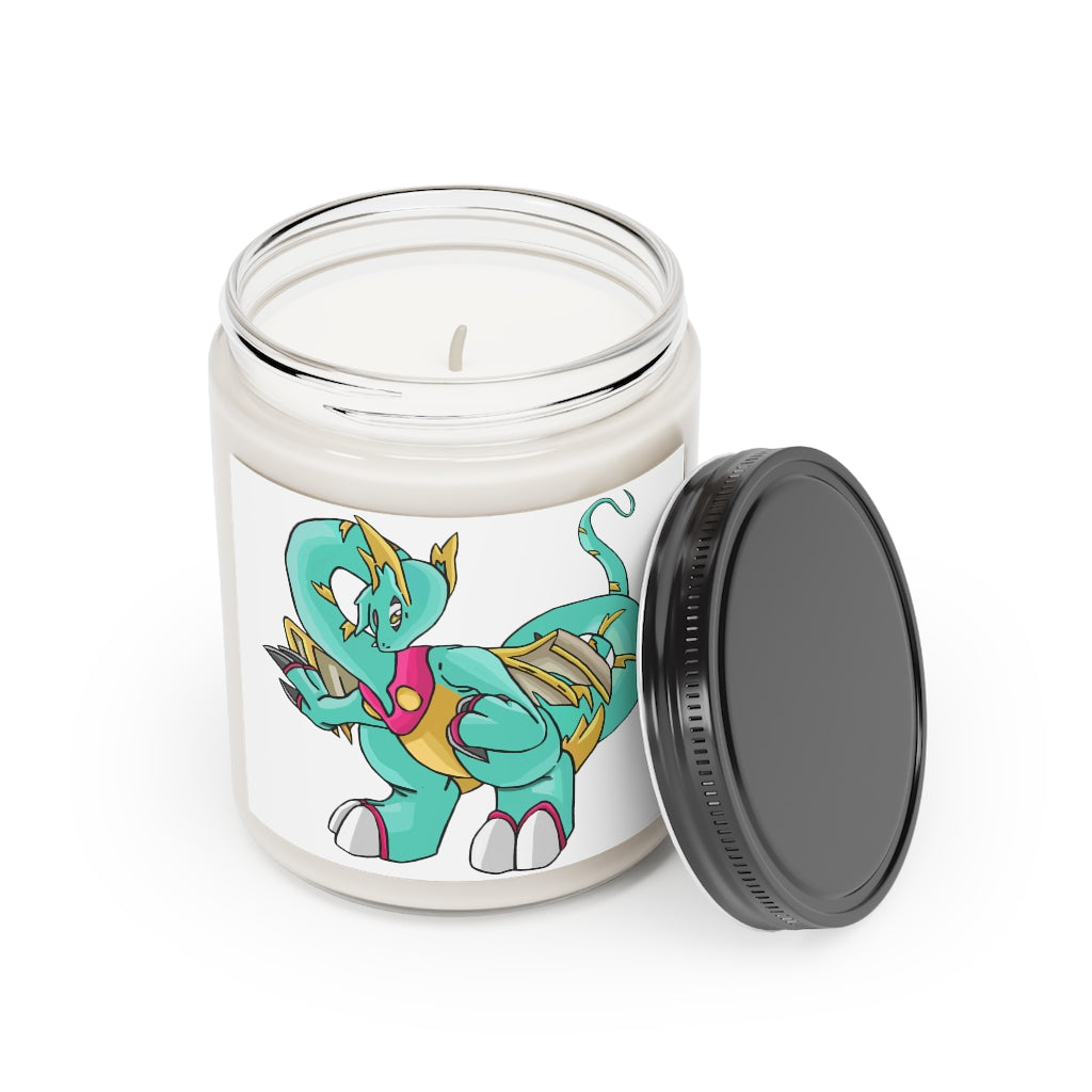 Plumrikamos Scented Candle in a glass container, featuring a warm Cinnamon Stick and Vanilla fragrance, hand-poured with vegan soy coconut wax.