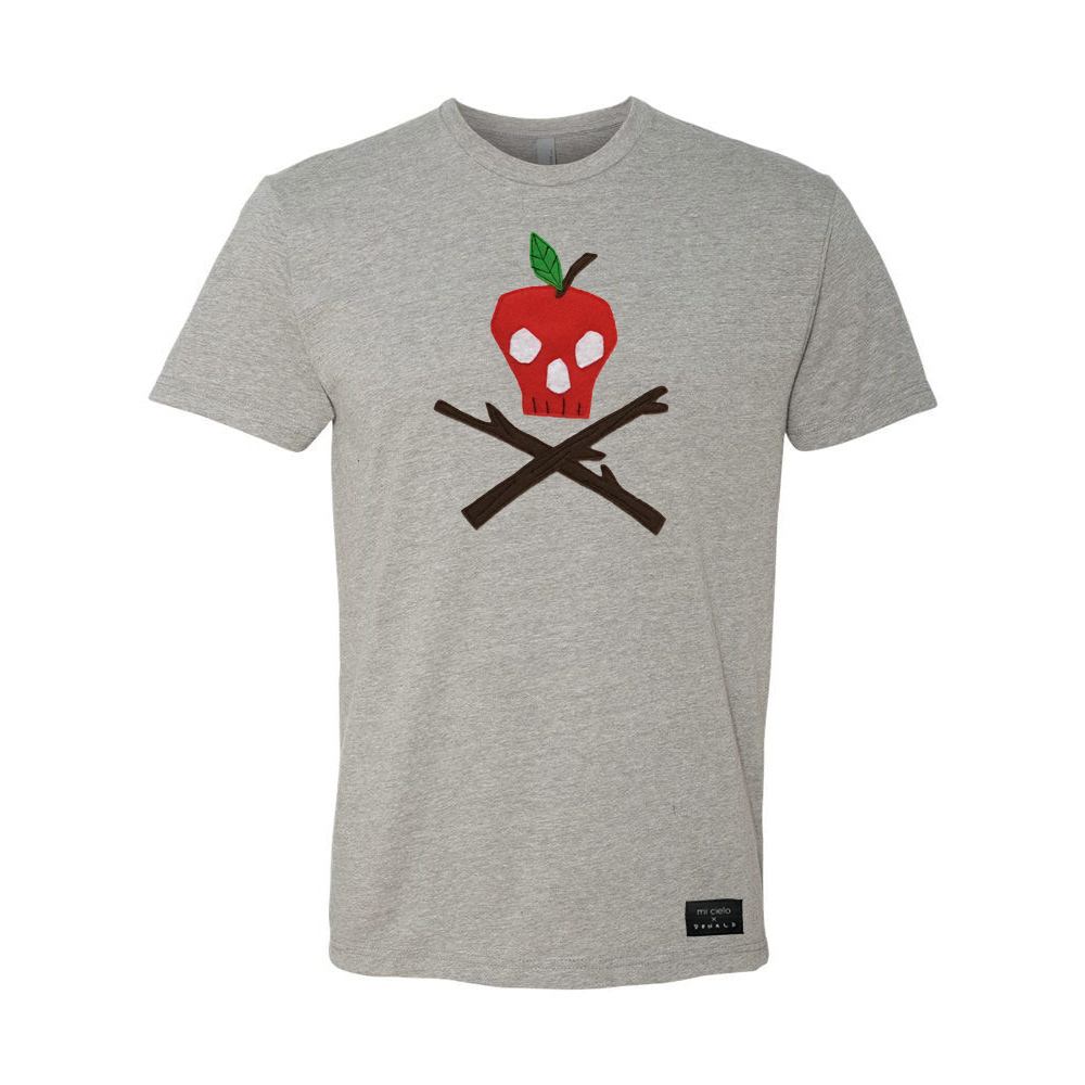 Poison Apple Men's Shirt featuring unique appliquéd felt designs, handmade and eco-friendly.