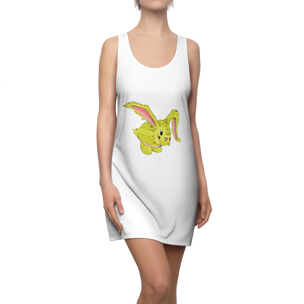 Pon-Pon Women's Cut & Sew Racerback Dress showcasing a stylish and feminine design in a lightweight fabric.