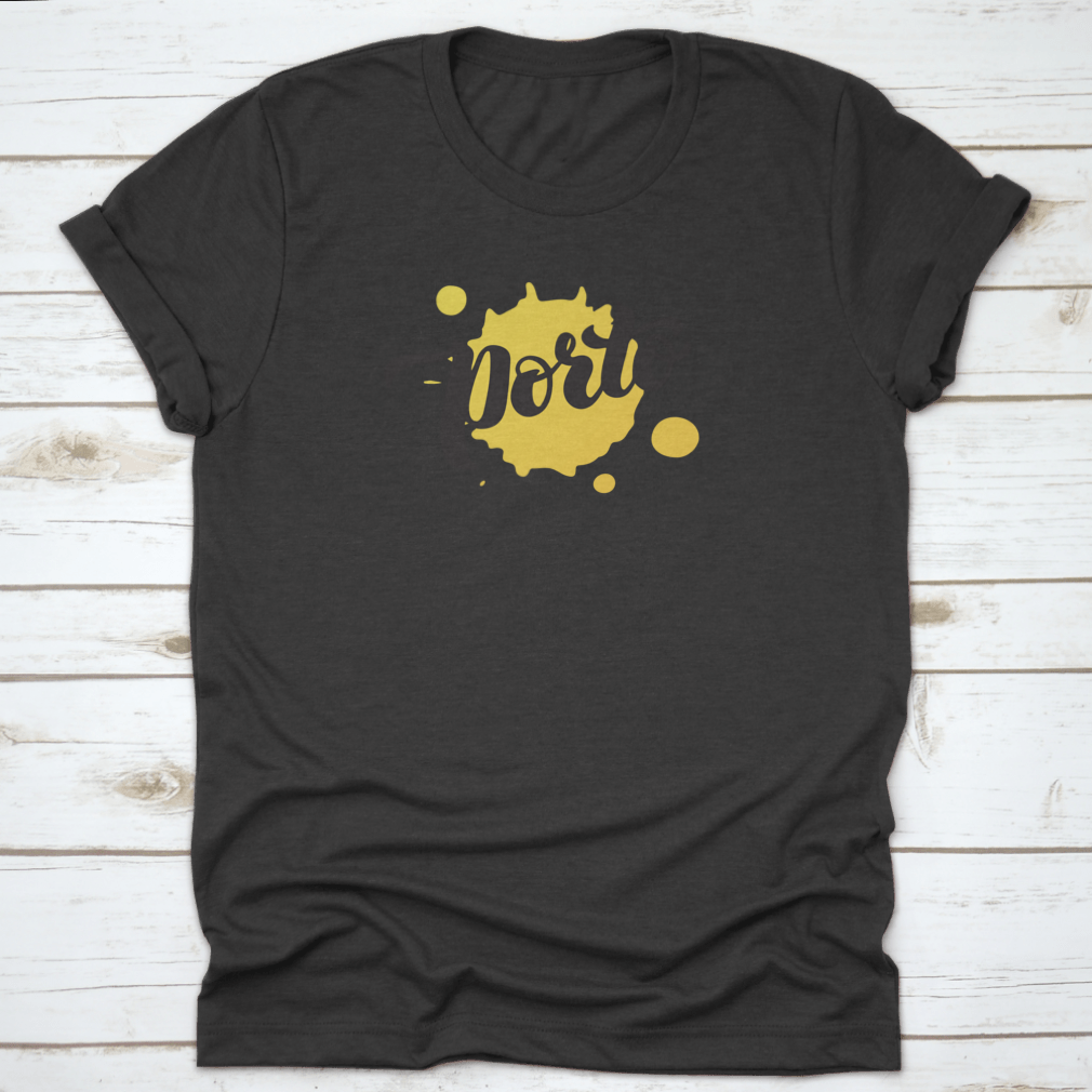 Porto Logo Brush Font Calligraphy Lettering displayed on a vibrant yellow watercolor background, showcasing artistic design.