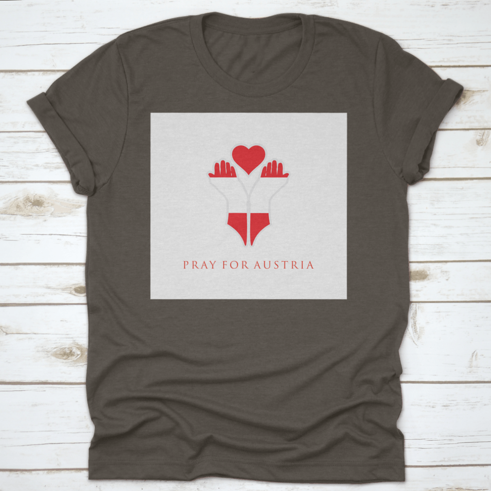 Vector illustration design featuring 'Pray For Austria, Pray For Vienna' on a comfortable cotton garment.