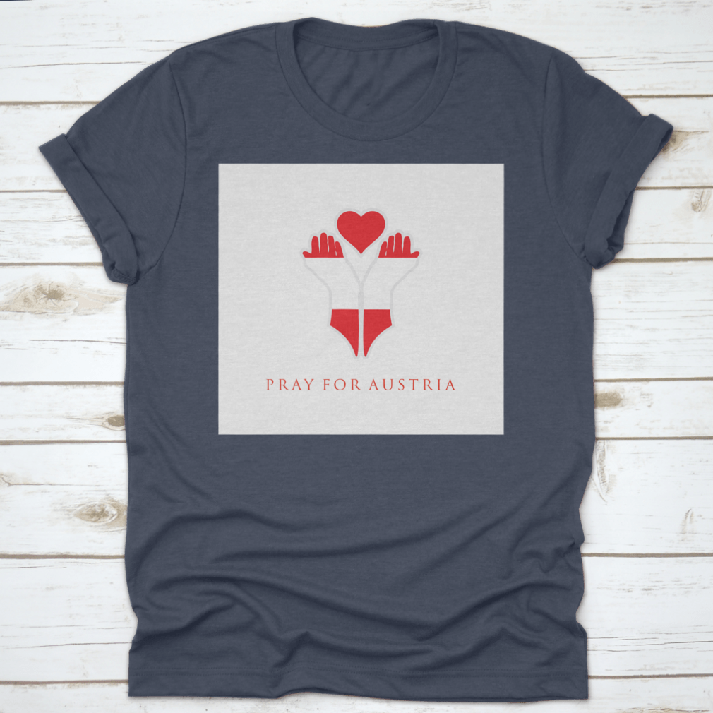 Vector illustration design featuring 'Pray For Austria, Pray For Vienna' on a comfortable cotton garment.