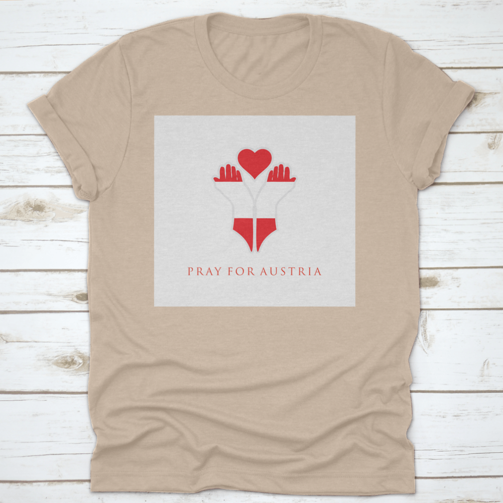 Vector illustration design featuring 'Pray For Austria, Pray For Vienna' on a comfortable cotton garment.