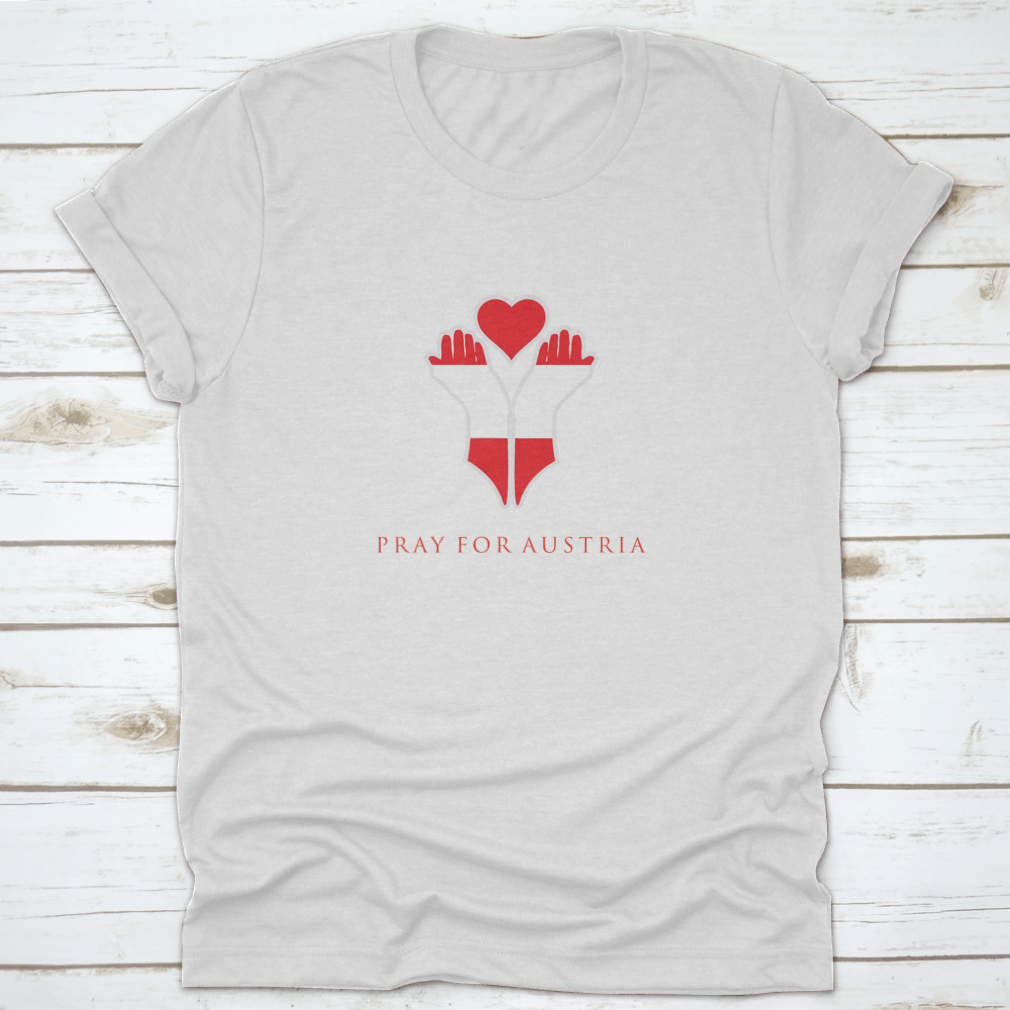 Vector illustration design featuring 'Pray For Austria, Pray For Vienna' on a comfortable cotton garment.