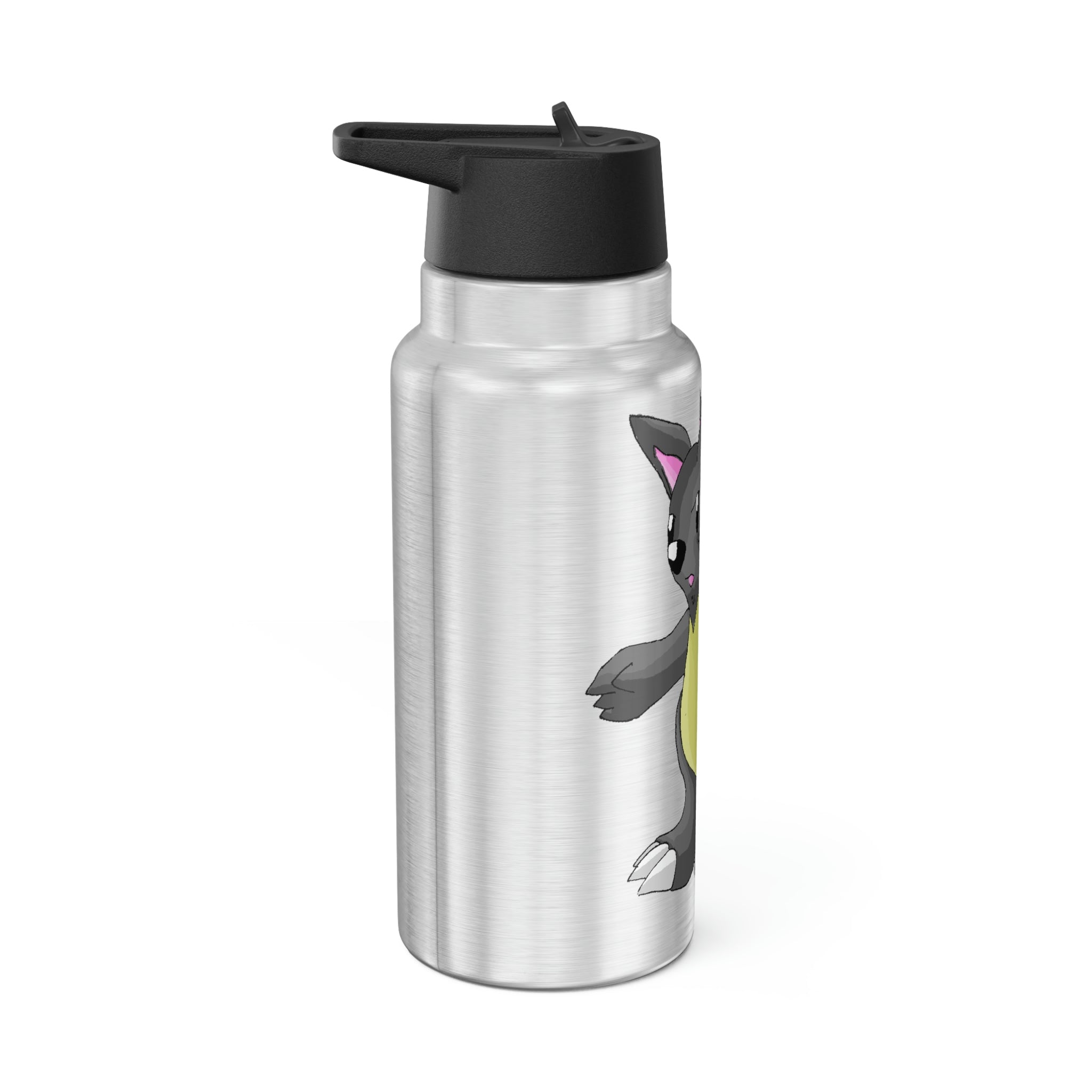 Psycore Gator Tumbler in stainless steel with a plastic straw, showcasing a customizable design.