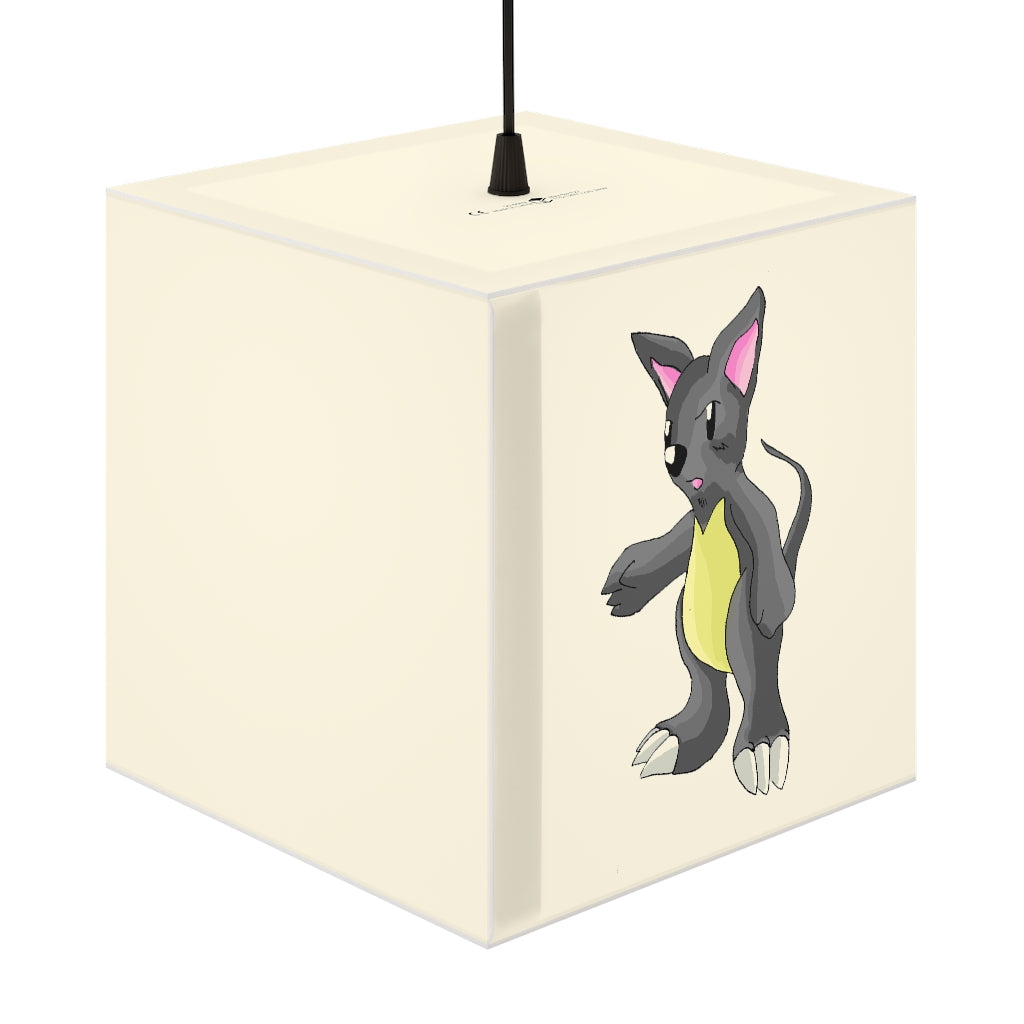 A stylish Psycore Personalized Lamp in a cube shape, showcasing its unique design and vibrant colors, perfect for indoor decoration.