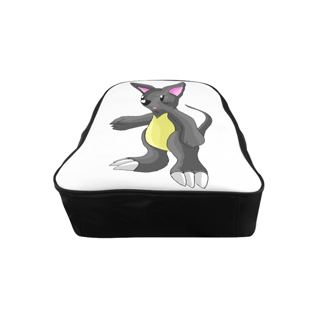 Psycore School Backpack made of PU leather with chocolate brown lining and padded back, featuring multiple inside pockets for organization.